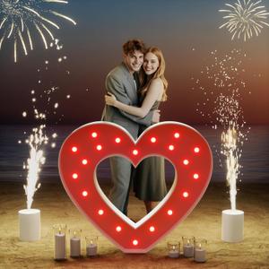 imprsv 3FT Light Up Heart Frame Valentines Day Decorations, Large Marquee Heart for Wedding Decor, Romantic Valentines Marry Me Mr and Mrs Engagement Proposal Anniversary for Party Decor