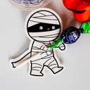 ZHUIGUANGZE 100 Pcs Halloween Candy Holder Paper Cards Mummy Lollipop Holders Chocolate Sweets Trick or Treat Wrapping Decorative for Halloween Gathering Party Candy Cookies DIY Decoration Supplies