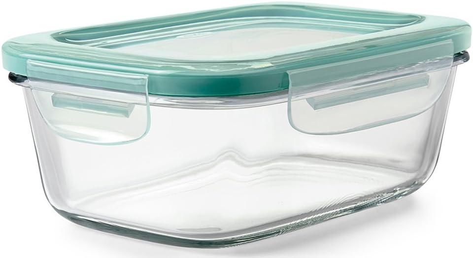 OXO Good Grips 3.5 Cup Smart Seal Glass Rectangle Food Storage Container, Clear