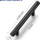 Ravinte 18 Pack 6-3/8 inch Cabinet Pulls Matte Black Stainless Steel Kitchen Cupboard Handles Cabinet Handles 4 Hole Center