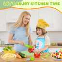 19 Pcs Kids Cooking Sets , Montessori Kitchen Tools for Toddlers, Safe Knife Set for Real Cooking ,Vegetable Crinkle Cutters Serrated Edges Plastic Toddler Knifes , Toddler Toys Set for Real Cooking