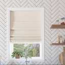 Sun Zero Seraphina Textured 100% Total Blackout Cordless Roman Shade, Linen, 23" W x 64" H