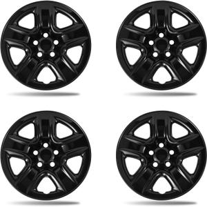 17 Inch Gloss Black Wheel Skins Compatible with 2006-2012 Toyota RAV4, Fits OEM 17" Stock Steel Wheels #42611-42200, #42611-0R020, Snap-On Rim Covers 4-Pack