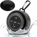 Shower Speaker Bluetooth Waterproof, Portable Mini Bluetooth Shower Speakers Waterproof with Suction Up and Clip, IPX7 Waterproof Floating Bathroom Speaker for Pool Beach Kayak, Beach GiftsBlack