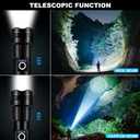 3 Pack Rechargeable LED Flashlights High Lumens, 90,000LM Super Bright Flashlight, Adjustable 5 Modes Powerful Flash Light with USB Cable, Waterproof Handheld Flashlight for Home Camping Emergencies
