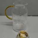 Amzcku Glass Pitcher with Lid, 68 oz/ 2 Liter Vintage Water Pitcher,Glass Water Carafe for Cold Brew, Coffee, Lemonade, Iced Tea,Beverage, Heat Resistant Water Glass Jug 1Pack