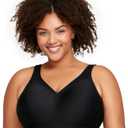 Glamorise Full Figure Plus Size MagicLift Seamless Sports Bra Wirefree #1006 (Black, M)