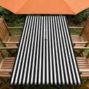 Rectangle Outdoor Tablecloth with Umbrella Hole and Zipper Waterproof Rectangle Fitted Tablecloth with Elastic Edge, Wipeable Outdoor Table Cover for Patio, Garden, Picnic 72" x 30"