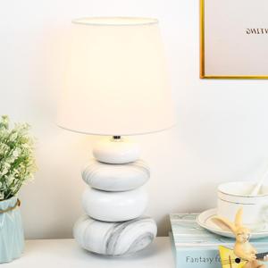 Ange Light Marble Small Table Lamp for Living Room as Bedside Table Lamp for Bedroom, Modern Ceramic Kids Night Table Lamp,6.5H12.44IN,Bulb Excluded