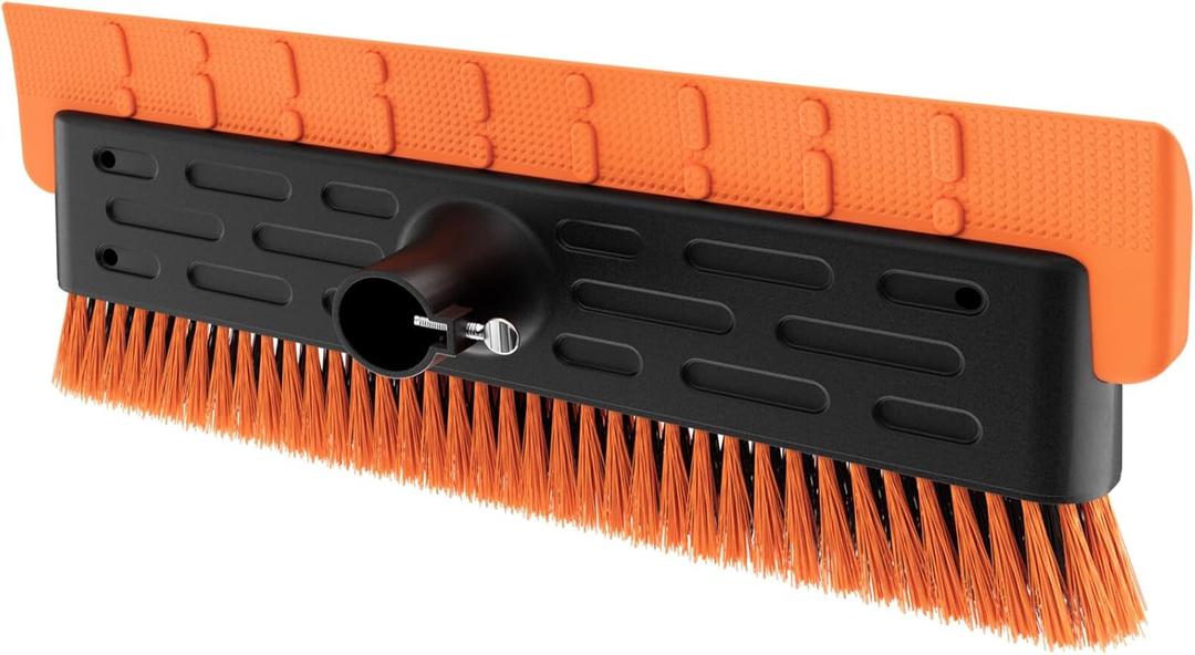 Year-Round Roof Rakes for Snow, Leaves & Moss  16 No-Scratch Foam Blade & Roof Brush, Snow Rake, Solar Panels, RVs & Cars, C-Shaped Push/Pull Roof Tool (Pole Not Included)-Patent Pending