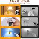 Modern Wall Sconces Set of 2, Wireless Battery Operated Wall Sconces, 2 Pack No Wiring Plug in Wall Lamp with RGB Smart Bulb, Easy Install Portable Wall Light for Bedroom, Living Room (Gold)