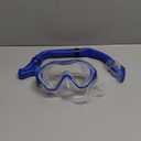 Snorkeling Gear for Kids with Foldable Silicone Full Dry Snorkel, Kids Snorkel Set Anti Leak Youth Junior Snorkeling Package Diving Mask Soft Tube with Mesh Bag Scuba Swimming Goggles (Dark Blue)