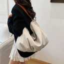 Large Canvas Hobo Bags Women Slouchy Crescent Crossbody Shoulder Bag Retro Underarm Satchel Purse Work Travel Tote Handbag
