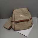 MKP Women Fashion Backpack Purse Multi Pockets Signature Anti-Theft Rucksack Travel Ladies Shoulder Bag Handbag 2Pcs (Beige)