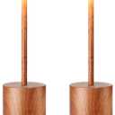 SAKRINGT 2 Pack Cordless Table Lamp Rechargeable,5000mAh Battery Operated Portable LED Table Light,Dimming Desk Lamp for Patio/Restaurant/Outdoor (Wood)