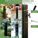 Freestanding Outdoor Water Column Faucet, 39.4in Garden Water Spigot Stand with Dual Outlet Tap, 10M Spray Hose and Hook, Metal Yard Water Station for Patio Backyard Car Wash Pet Bathing