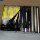 Macarrie 6 Pcs Solar Powered Driveway Markers Reflector Lights Landscape Driveway Reflectors on Poles for Snow Road Outdoor Yard (37 Inch,Yellow)