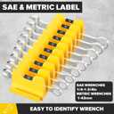 3 x 40PCS Modular Wrench Organizer Wrench Holder - Wrench Tool Organizers for Tool Drawer Storage, Wrench Storage Set with Metric & SAE Label, Wrench Rack Tool Gift for Professional Mechanics, Yellow