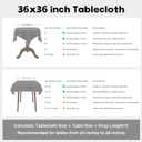 NEWISHER Farmhouse Embroidered Plaid Tablecloth Lattice Fabric Table Cloth Small Square Rustic Checkered Table Cover Dining Kitchen Home Decor Party (Grey, 36 x 36 inch)