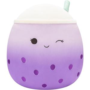 Squishmallows Original 12-Inch Poplina Purple Boba Tea with Blue Straw - Official Jazwares Plush