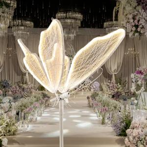 3-Color Butterfly Floor Lamp - Adjustable Wedding/Home LED Lighting, Ceiling Hanging & Standing Dual Use Decorative Lamp, 1 Pack 60cm(23.6") Elegant Butterfly Shape Floor Light