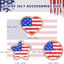 2 x 4th of July Iron On Patches Chenille Patches Independence Day American Flag Patriotic Iron On Patches for Hats Clothes Jacket Backpack Jeans Pants Dress (Star,Circle,Heart)