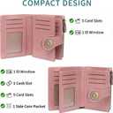 SENDEFN Small Womens Wallet Leather Bifold Card Holder RFID Blocking with Zipper Coin Pocket