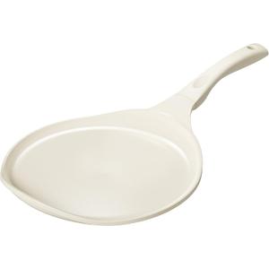 Redchef Nonstick Crepe Pan 12 Inch with Ceramic Coating, Non Stick Flat Skillet, Professional Pancake Griddle Pan, Induction Compatible, PFAS/PFOA/PTFE Free, Stay-Cool Handle (Beige White)