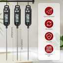 Copkim 6 Pcs Instant Read Meat Thermometer with Long Probe 9.65 Inch Kitchen Cooking Food Candy Waterproof Digital Thermometer for BBQ Water Milk Yogurt Liquid Cooking(Black)