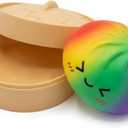 2026New Dumpling Squishy, Dumpling Mystery Box, Colorful Dumplings Soft Squeeze Decompression Dough for Anxiety Relief Fidget with Food Steamer Stretchy Desk Toys(Rainbow Colors) Easter