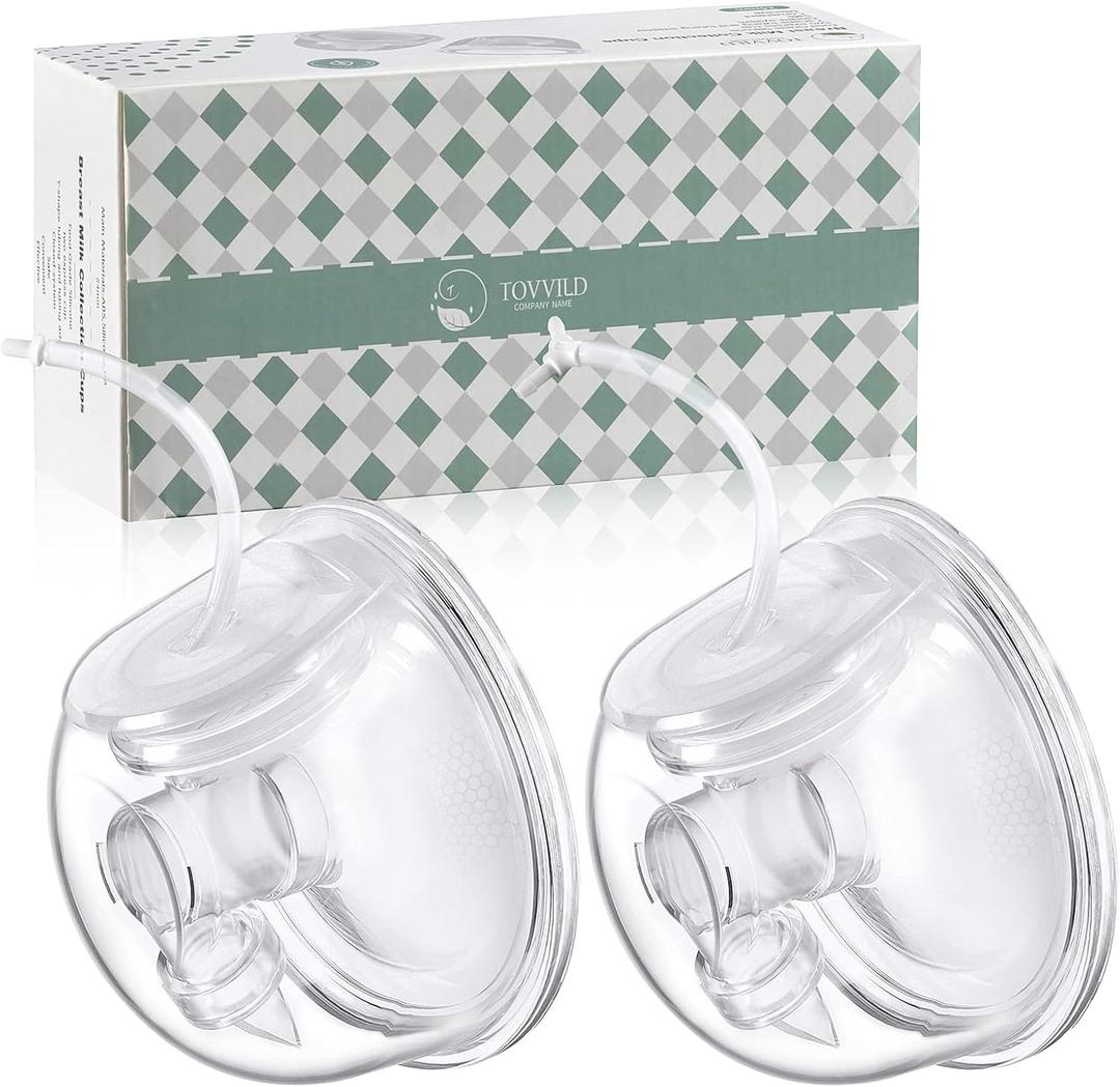TOVVILD Breast Pump Accessories 8oz Milk Collection Cup, Compatible with Spectra S1/S2/S9, Not Original Spectra Part, Replacement 24mm Flange Milk Collector Cup Tubing Parts, 2 Pack