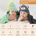 CandyHome 12 PCS Baby Bath Towels Set for Infants Toddlers, 4 PCS Animal Hooded Baby Towels & 8 PCS Washcloths Set, Ultra Absorbent Cute Soft Newborn Bath Essentials Gifts for Boys & Girls