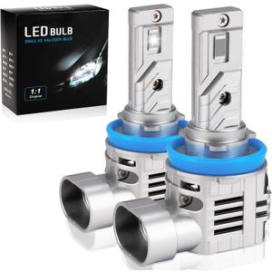 H11/H9/H8 Headlight Bulbs Low Beam and Fog Lights 1:1 Design Replacement, 70W Upgraded Core-16 LED/ 3750 Beads and 6500K Cool White Light Headlight Bulb with Cooling Fan , Plug & Play, Pack of 2