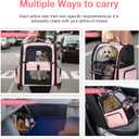 Lekebobor Large Cat Backpack Carrier Expandable Foldable Pet Carrier Backpack for Small Dogs Puppy Medium Cats Fit Up to 18 Lbs for Travel, Hiking,Pink