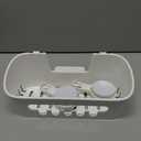 LEVERLOC Shower Caddy Suction Cup, Shower Organizer Removable Bathroom Shelf, Storage Suction Powerful Max Hold 22lbs Bathroom Caddy Waterproof Holder, White