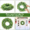 Betylifoy Boxwood Wreath for Front Door 20" Artificial Eucalyptus Leaves Wreaths Fake Greenery Outdoor Wreath Summer Door Wreaths for Porch Window Wall Farmhouse Hanging Decor