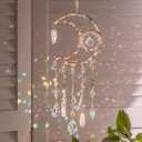 Handmade Sun Catcher Rainbow Maker with Moon Shape Natural Color Stones and Various Crystal Shapes Unique Crystal Decoration for Home or as a Gift Stunning Light Refraction and Colorful Display