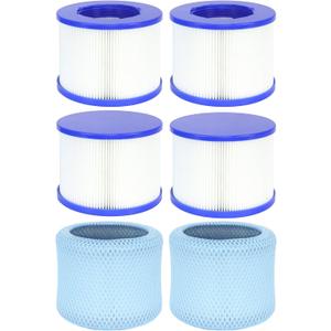 60% Denser Filter, High-Efficiency Screw-in Hot Tub spa Filters Replacement Compatible with All Relxtime, Aleko, Wejoy, Aquaspa Hot Tubs & Other Spas (4 Filters + 2 Filter Bags)