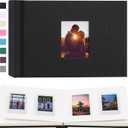 56 Pockets Instax Mini Photo Album for 2x3 Pictures, Linen Hardcover Polaroid Photo Album with Writing Space, Polaroid Album Book for Fujifilm Instax Mini Instant Camera (Black)