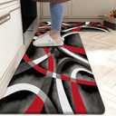 Kitchen Mats for Floor red Kitchen Rugs Modern Abstract Circle Anti Fatigue Kitchen Mats Waterproof Floor Mats Cushioned Non-Skid Standing Mats for Laundry, Office, Set of 2,17.3 x 28+17.3 x 47 Inch