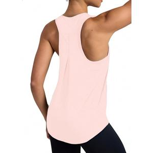 QUEQUETREE Women's Running Tank Tops Loose Fit Racerback Workout Athletic Gym Yoga Shirts Pink XXL