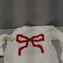 MakeMeChic Women's Bow Crewneck Sweater Long Sleeve Knitted Winter Cute Pullovers, Size Medium