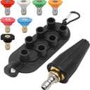 Pressure Washer Turbo Nozzle 4000 PSI, 9-Pack High Pressure Washer Nozzle Tip Kit, Rotating Turbo Nozzle 4.0 Orifice, 5 Tips with Holder