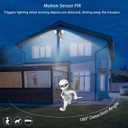 SUNLONG Solar Lights Outdoor Waterproof Motion Lights Separate Solar Panel 16.4 Ft Wires Multi Modes Optional Sensor Light for Courtyard Wall Garage Balcony Walkway (Black)