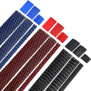 9 Roll 16 ft Cord Protector Wire Loom Tubing Braided Cable Management Sleeve PET Expandable Cord Organizer Cable Sleeves with 3 Pack Heat Shrink Tubes for USB Cable Power Audio Video Cable