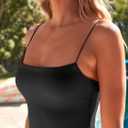 LILLUSORY Womens Summer Casual Slip Dresses Spaghetti Strap Double Lined Bodycon Maxi Dress (Black, S)