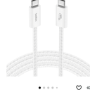 Belkin USB C to USB C Cable, 6.6ft, 60W - Type C Charger, iPhone Charger Cord, Soft, Braided, Flexible for iPhone 17, Galaxy S25, Pixel 10, Airpods, iPad Pro, Tablet & More, Travel Essentials - White