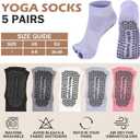 Jeyiour 5 Pairs Toeless Grippy Yoga Pilates Socks for Women Non Slip