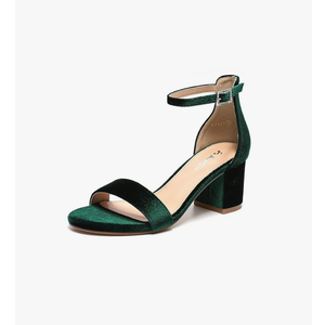 Amoji Women's 2.5 Inch Low Heel Ankle Strap Dressy Sandals 301 Size 40