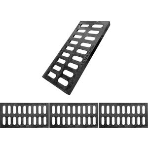 Ductile Iron Driveway Channel Drain Grate-20x10 in. Metal Trench Drain Grates,3 Pack Garage Length,Heavy Duty Channel Drainage Grates for Garage,Factory,Driveway,Parking Lot,Commercial Zone
